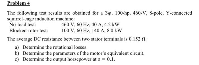 Solved The following test results are obtained for a | Chegg.com