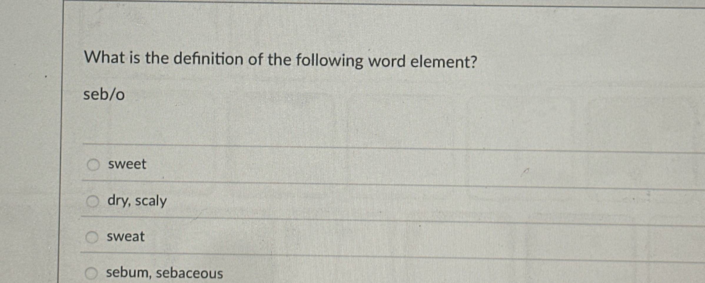 Solved What is the definition of the following word