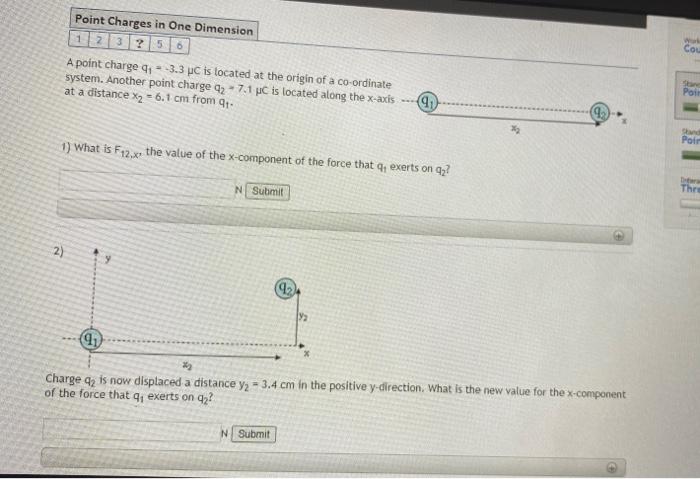 Solved Point Charges in One Dimension 5 Cou A point charge | Chegg.com