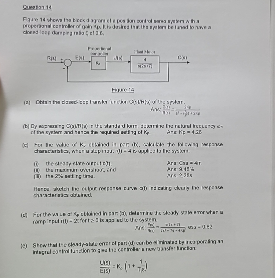 Solved Question 14Figure 14 ﻿shows the block diagram of a | Chegg.com