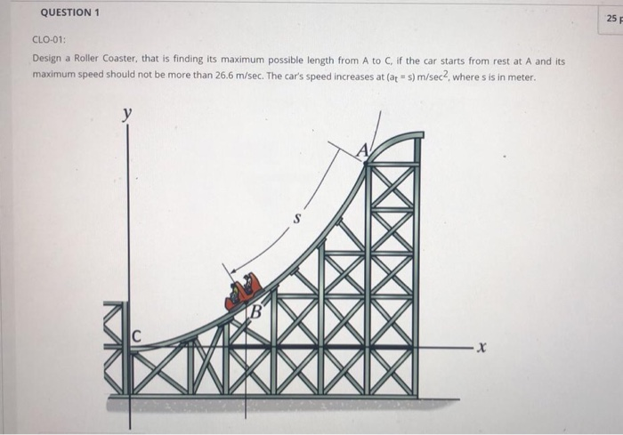 Solved QUESTION 1 25 CLO-013 Design a Roller Coaster, that | Chegg.com
