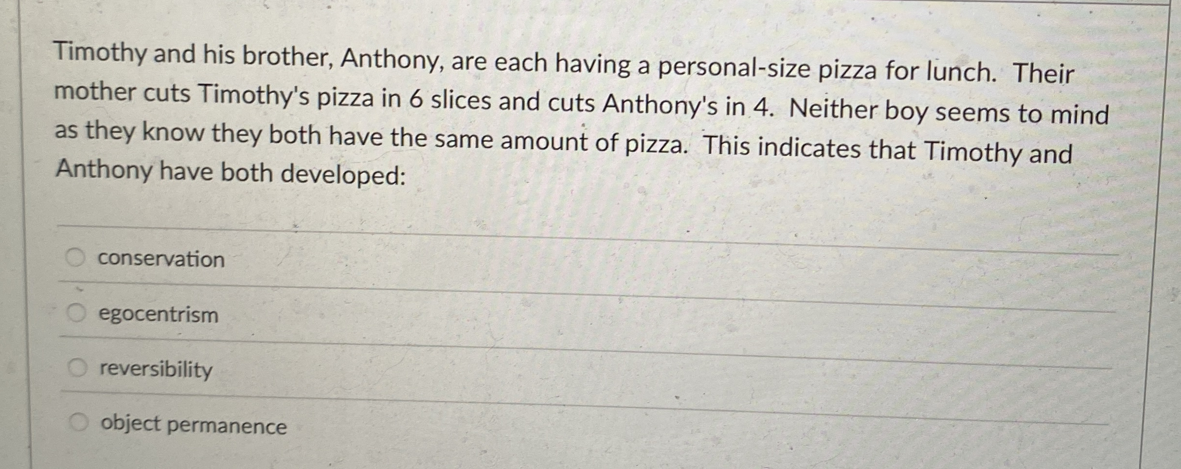 Solved Timothy and his brother, Anthony, are each having a | Chegg.com