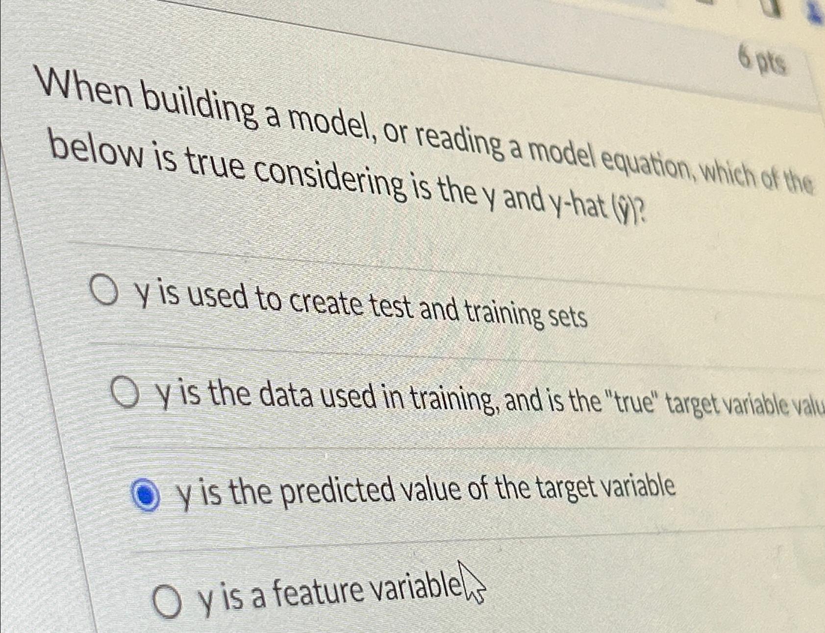 Solved When building a model, or reading a model equation, | Chegg.com