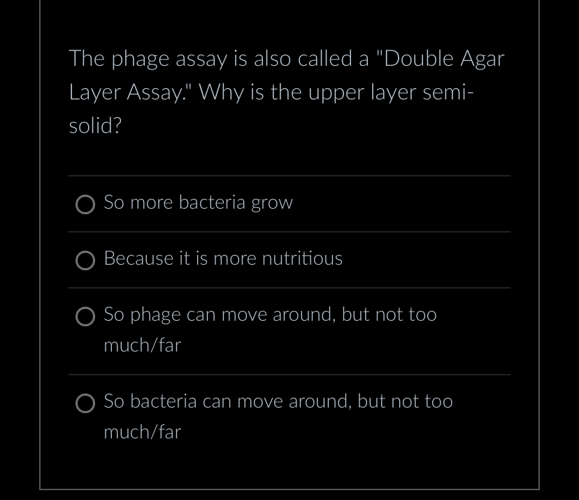 Solved The phage assay is also called a 