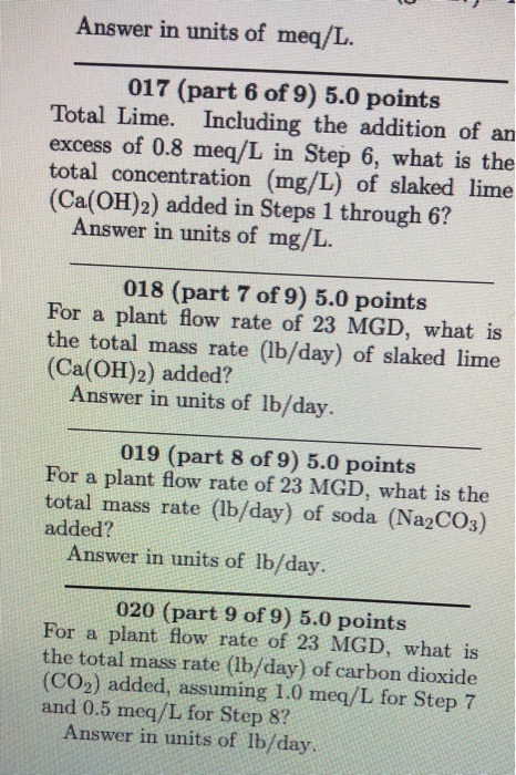 A water sample contains the following con- | Chegg.com