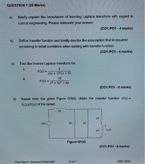 Solved QUESTION 1 (25 Marks) a) Briefly explain the | Chegg.com