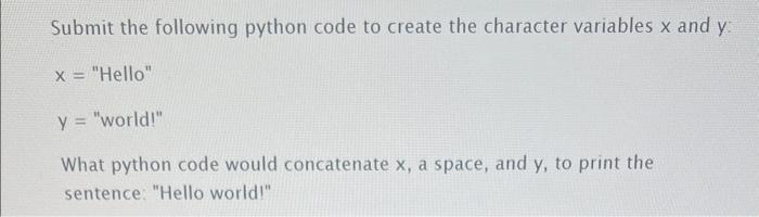 Solved Submit the following python code to create the | Chegg.com