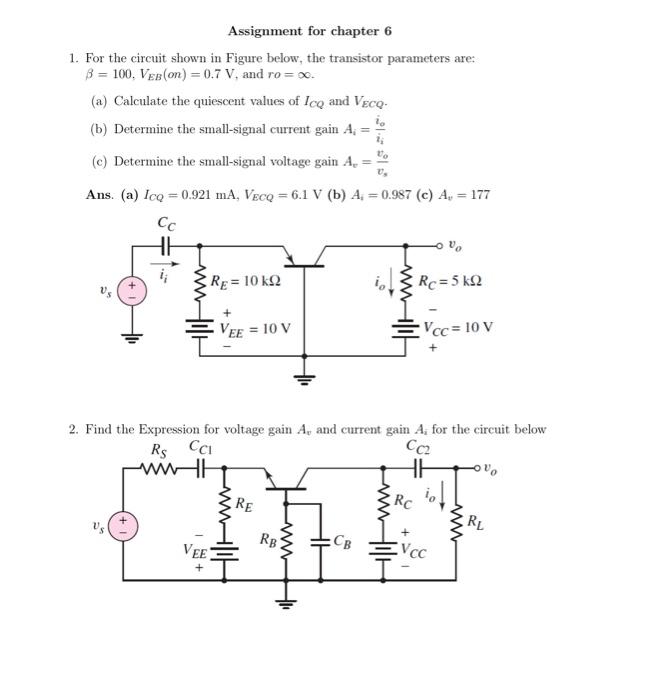 Solved 1. For The Circuit Shown In Figure Below, The | Chegg.com