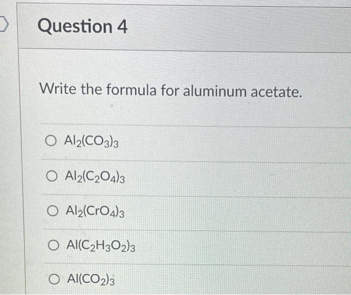 Aluminum Acetate Formula - Structure And Properties