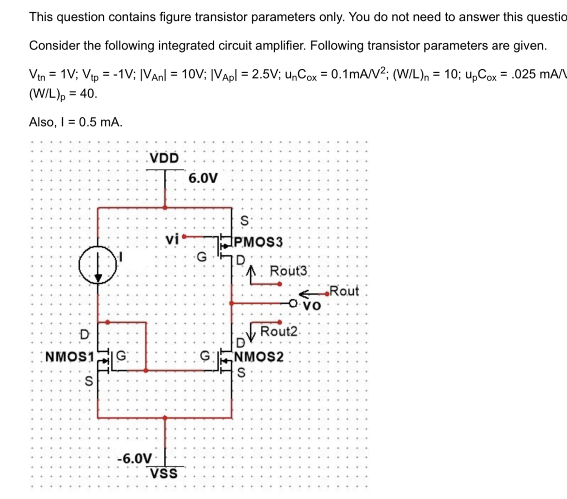 Solved This question contains figure transistor parameters | Chegg.com