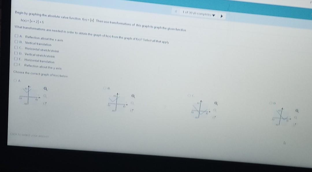 Solved Begin by graphing the absolute value function - Then | Chegg.com