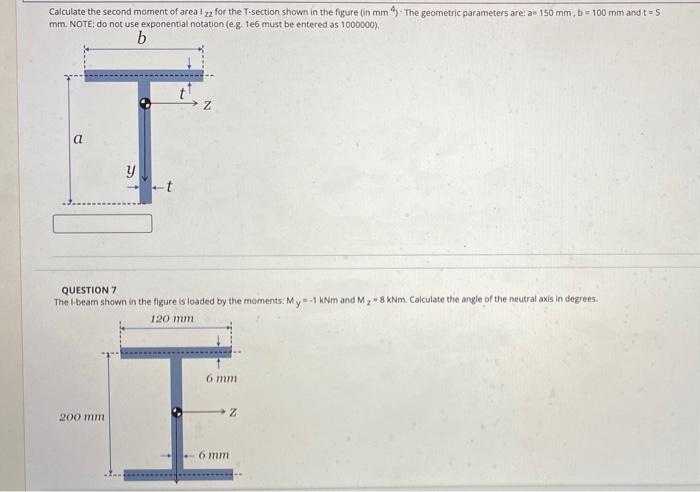 Solved Calculate the second moment of area 1 zz for the | Chegg.com