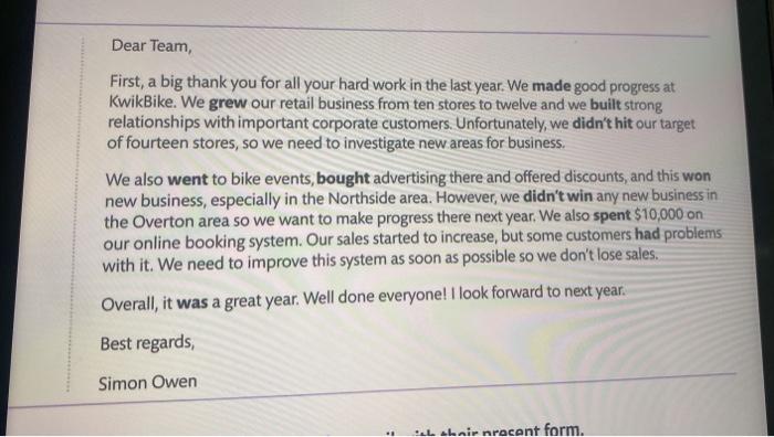 WRITING AN EMAIL DESCRIBING SUCCESSES AND CHALLENGES | Chegg.com