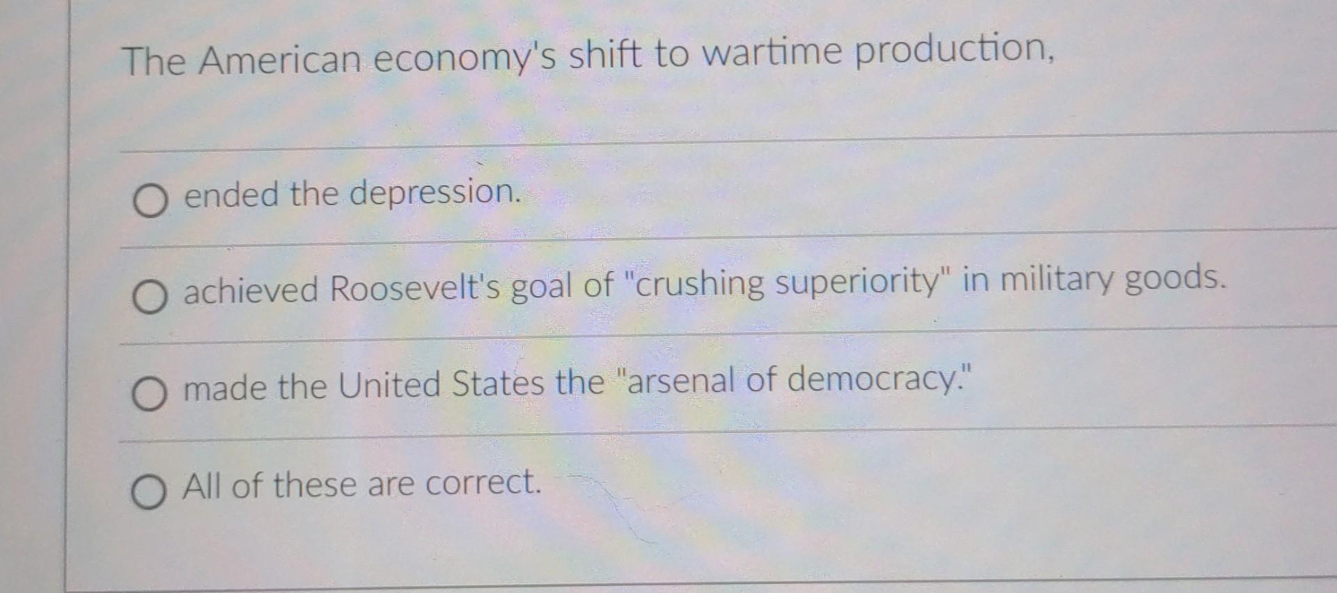 The American economy's shift to wartime production, | Chegg.com