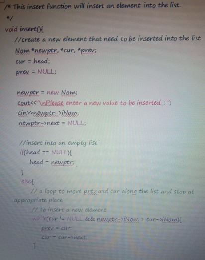 Solved 1. Please modify the linked list program provided to | Chegg.com