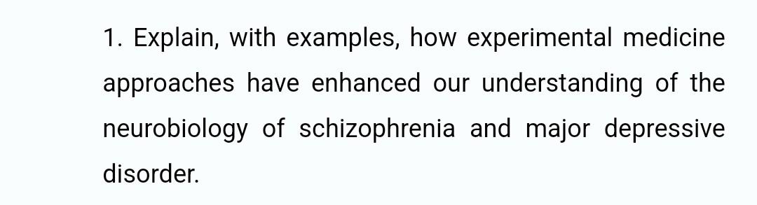 experimental medicine examples