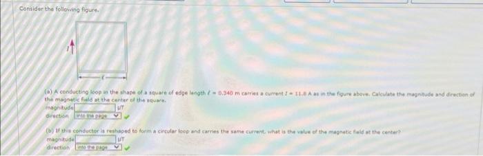 Solved (a) A conducting loop in the shape of a square of | Chegg.com