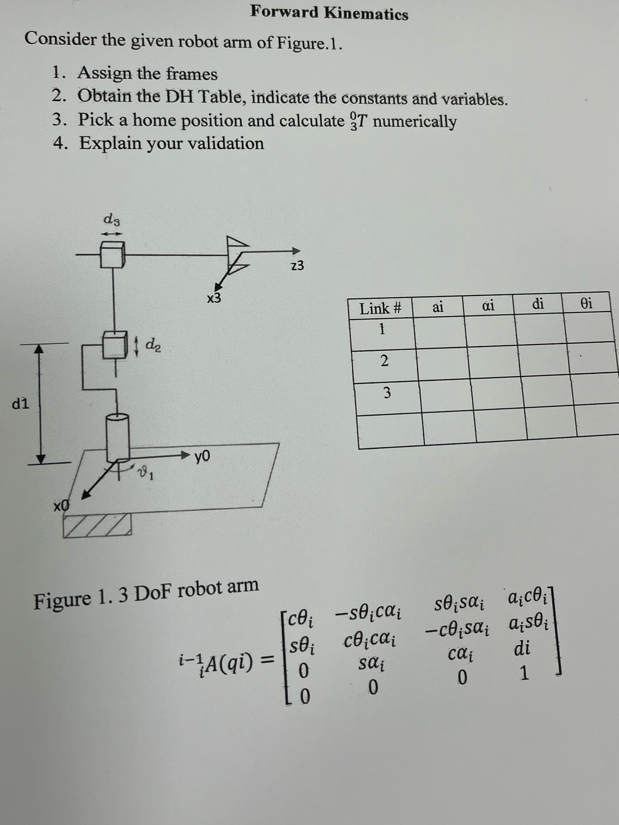 Solved Forward KinematicsConsider the given robot arm of | Chegg.com