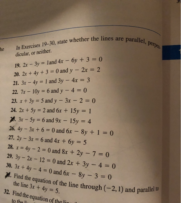 Solved 26 3x 5y 6 And 9x 15y 4 In Exercises 19 30 Chegg Com