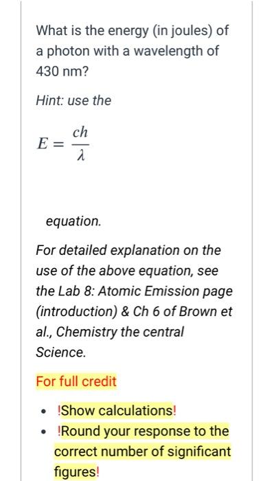 Solved What is the energy in joules) of a photon with a | Chegg.com