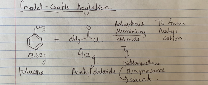 Solved Aluminiung friedel - Crafts Acylation. CH3 Anhydrous | Chegg.com