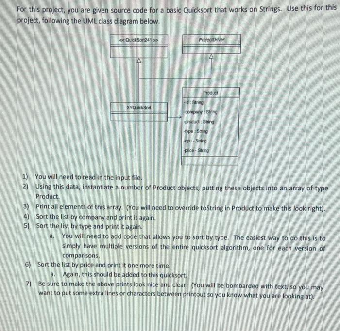Solved For this project, you are given source code for a | Chegg.com