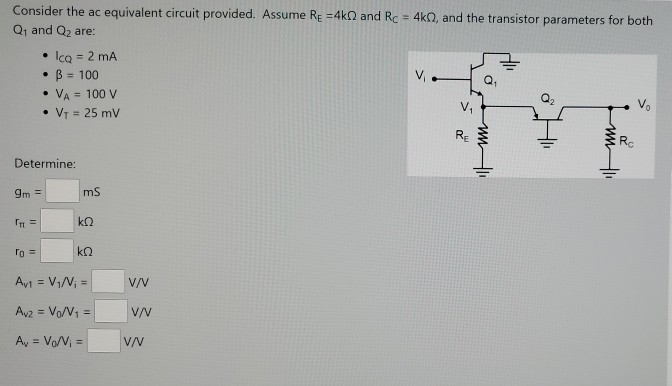 Solved Consider the ac equivalent circuit provided. Assume | Chegg.com