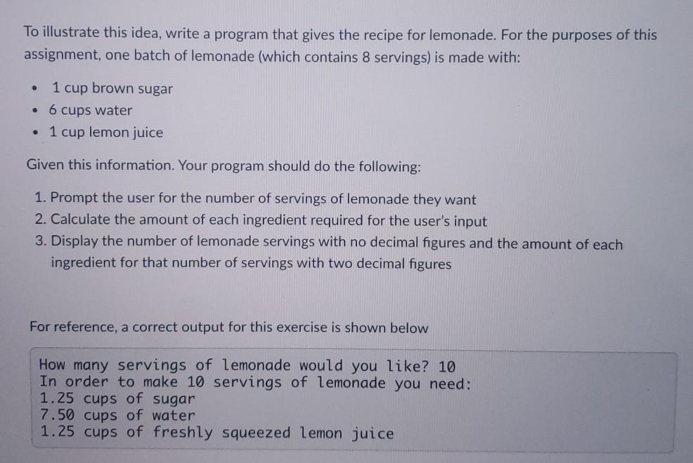 Solved To illustrate this idea, write a program that gives | Chegg.com