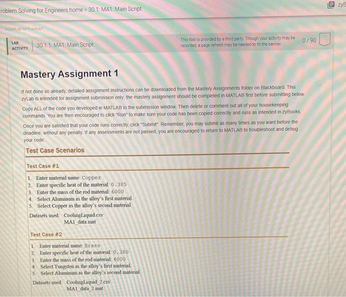 Mastery Assignment 1 vimertise Test Case Scenariot | Chegg.com