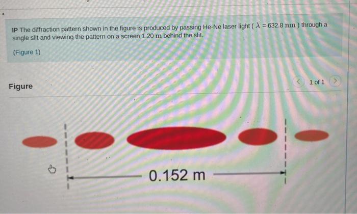 Solved IP The diffraction pattern shown in the figure is | Chegg.com