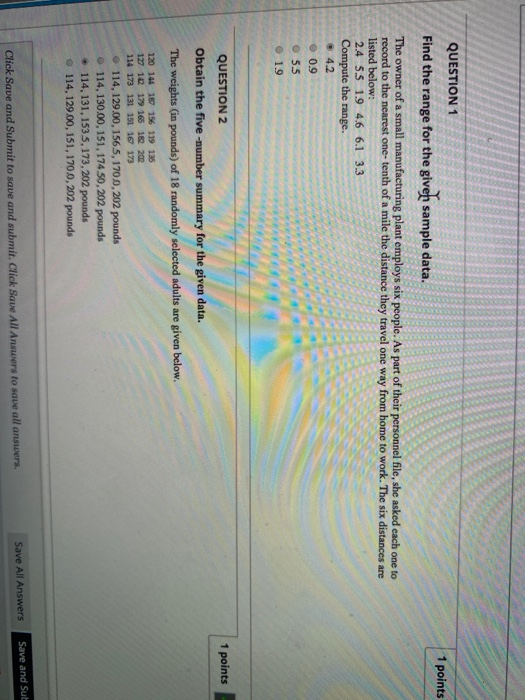 Solved 1 points QUESTION 1 Find the range for the giver | Chegg.com