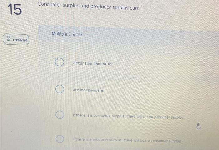 Solved Consumer surplus and producer surplus can: Multiple | Chegg.com