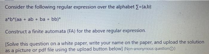 Solved Consider The Following Regular Expression Over The | Chegg.com