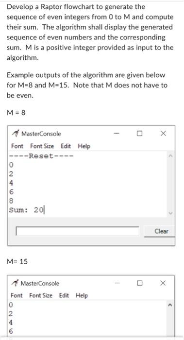 Solved Develop a Raptor flowchart to generate the sequence | Chegg.com