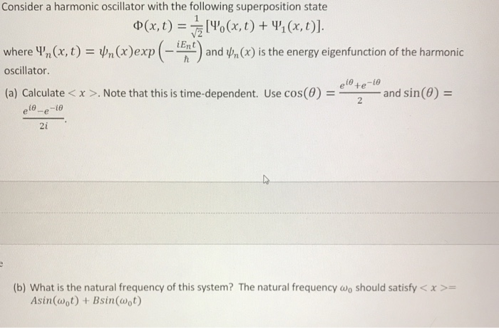 Solved Consider A Harmonic Oscillator With The Following | Chegg.com