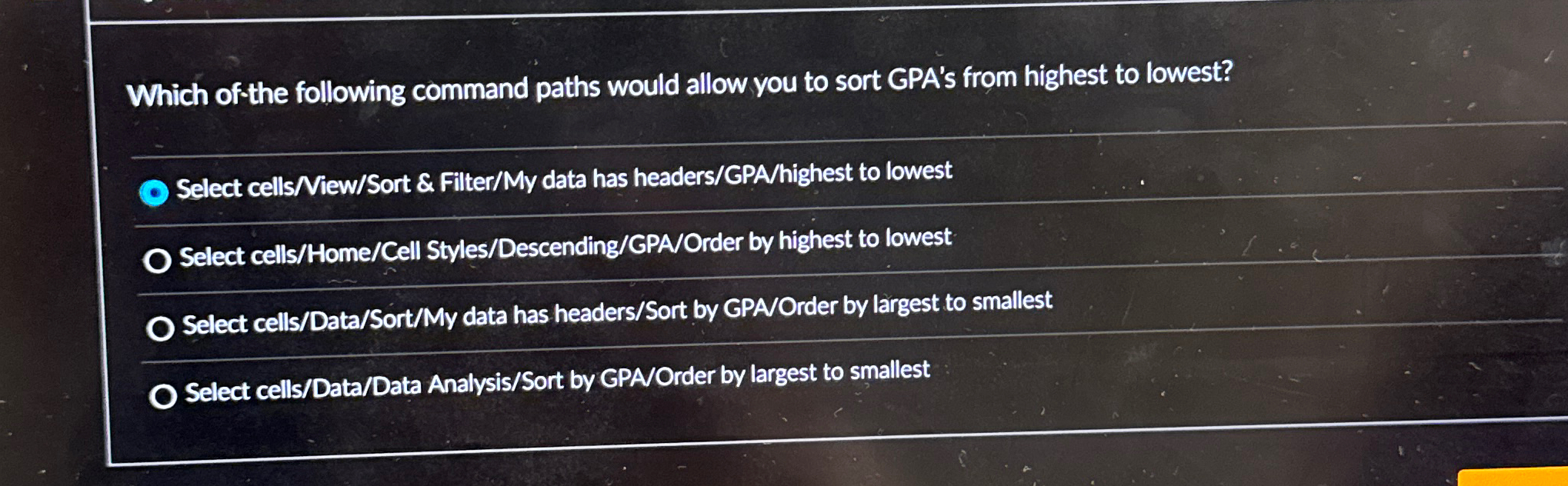 Solved Which of the following command paths would allow you | Chegg.com