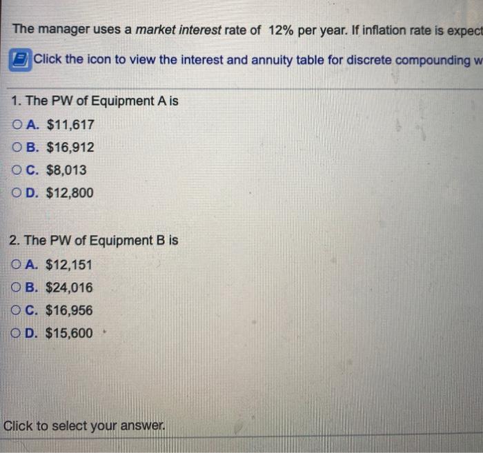 Solved A factory manager is considering the purchase of one | Chegg.com