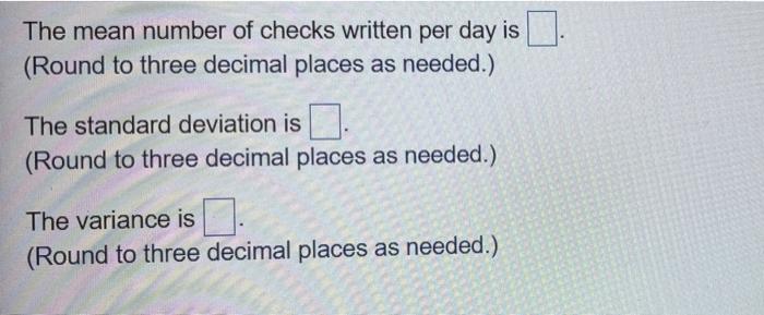 Solved last year, a person wrote 126 checks. let the random | Chegg.com