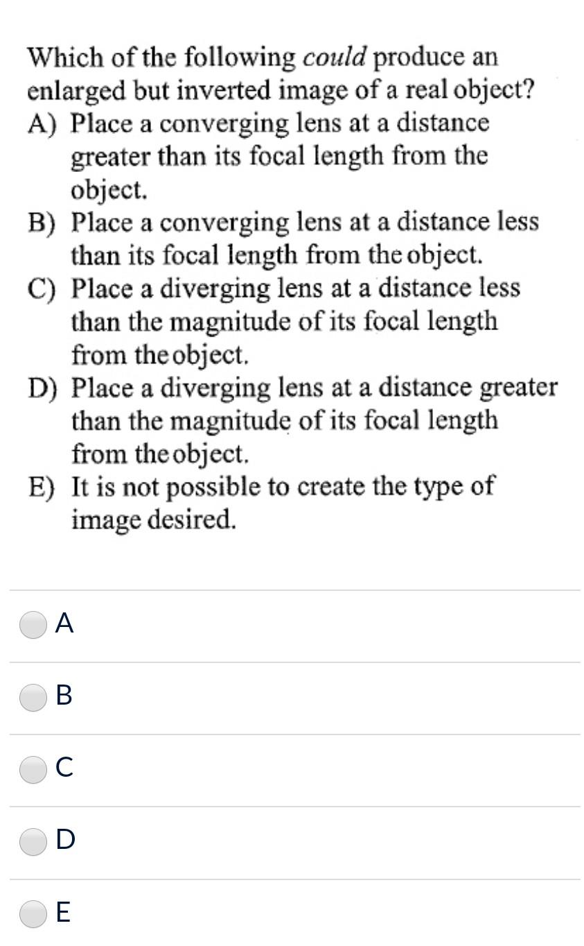 Solved Which of the following could produce an enlarged but | Chegg.com