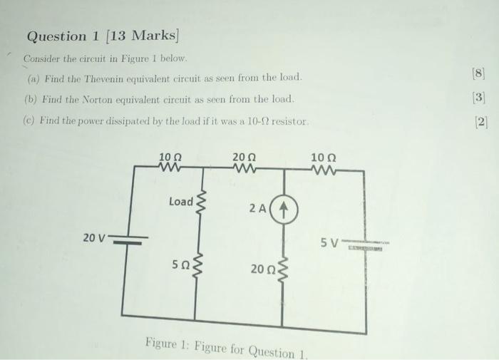 Solved Consider the circuit in Figure 1 below. (a) Find the | Chegg.com