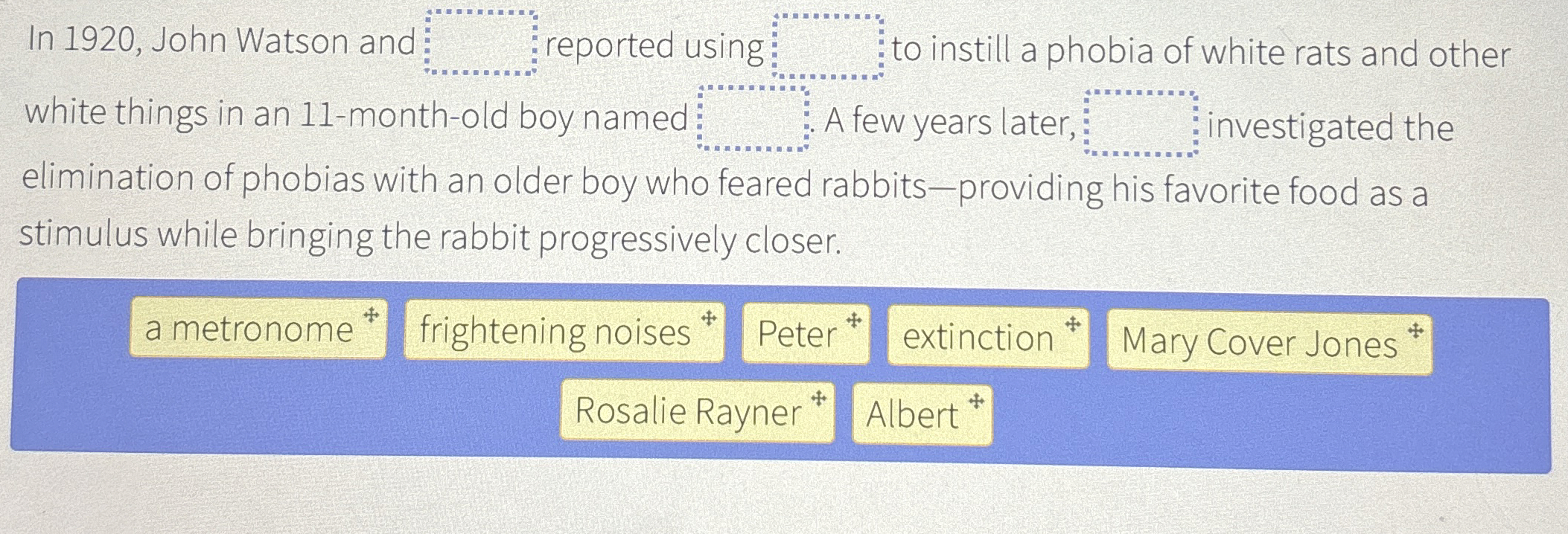 Solved In 1920, ﻿John Watson and ﻿reported using ﻿to | Chegg.com