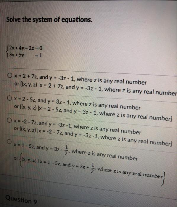 Solved Solve The System Of Equations. 2x + 4y - 2z=0 13x + | Chegg.com