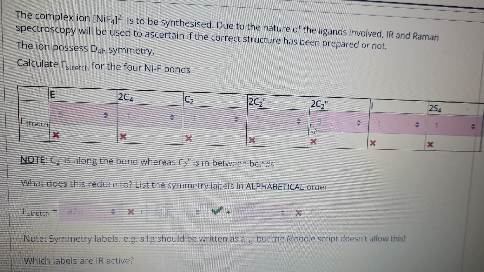 Solved The complex ion [NiF4]2− is to be synthesised. Due to | Chegg.com