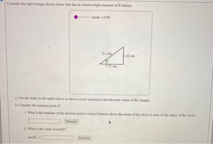 Solved Consider the right triangle shown below that has an | Chegg.com