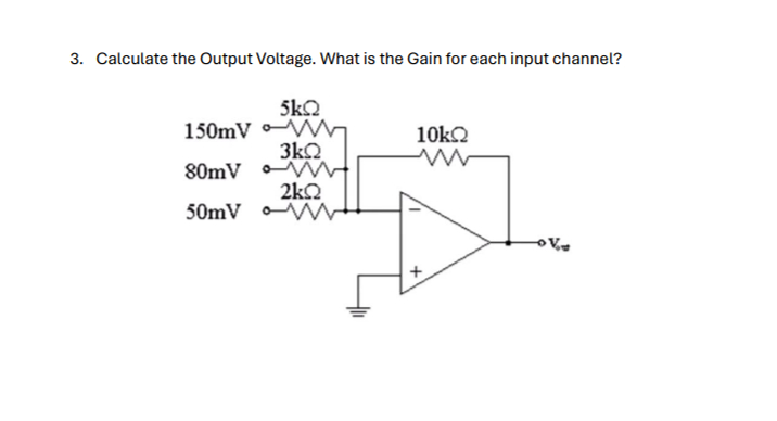 Solved Calculate the Output Voltage. What is the Gain for | Chegg.com