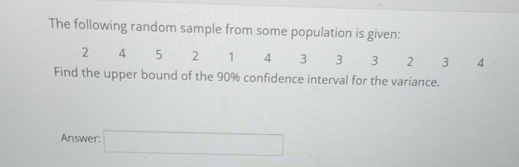 Solved The following random sample from some population is | Chegg.com