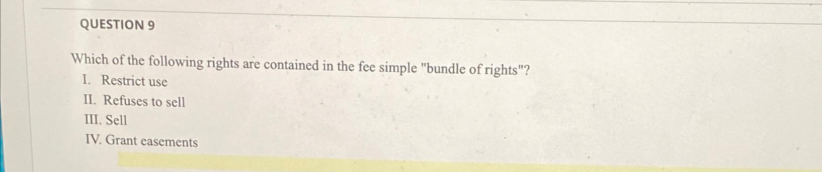 Solved QUESTION 9Which of the following rights are contained | Chegg.com