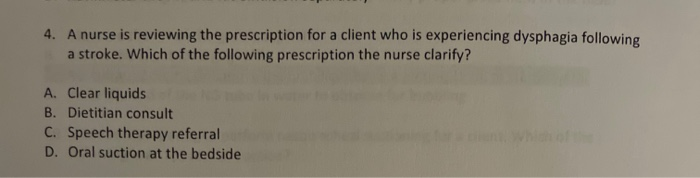 Solved 4. A Nurse Is Reviewing The Prescription For A Client | Chegg.com