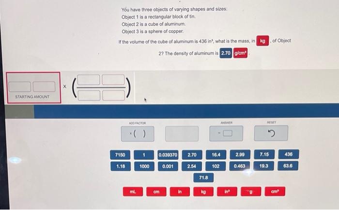 Solved You have three objects of varying shapes and sizes: | Chegg.com