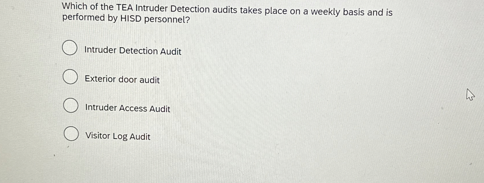 Solved Which of the TEA Intruder Detection audits takes | Chegg.com